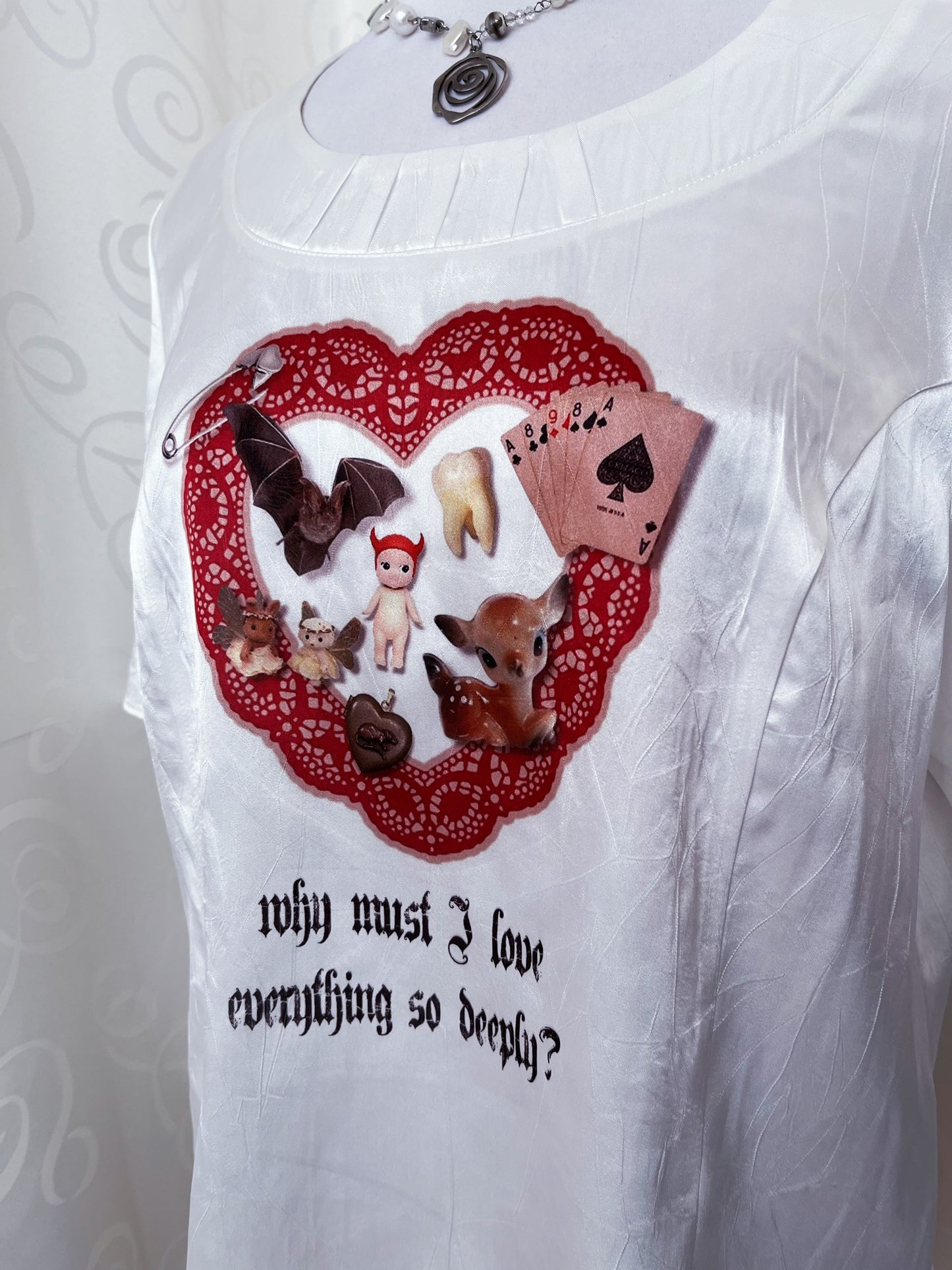 Why Must I Love Everything So Deeply Reworked 00's saten top 🫀🦷