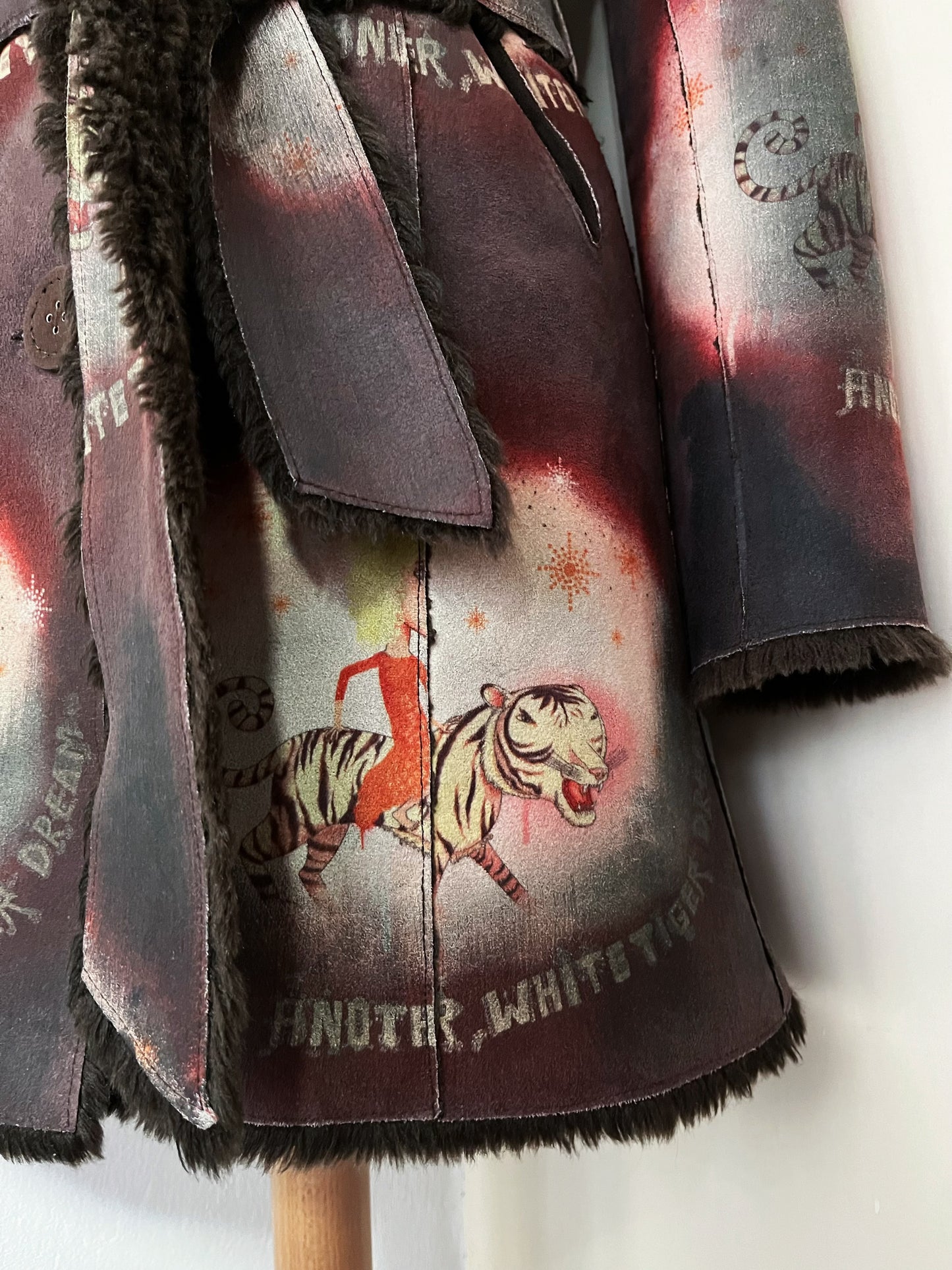 CUSTO BARCELONA faux fur coat with circus design
