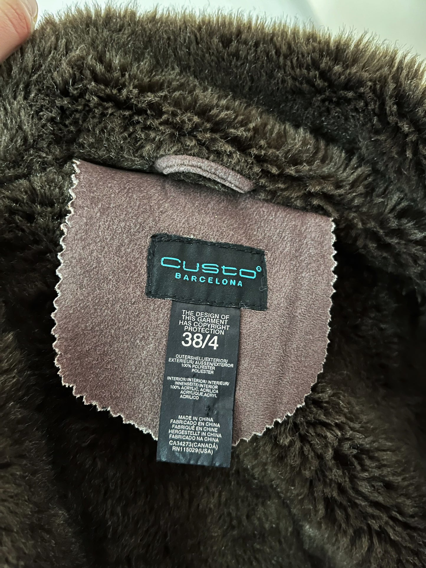 CUSTO BARCELONA faux fur coat with circus design