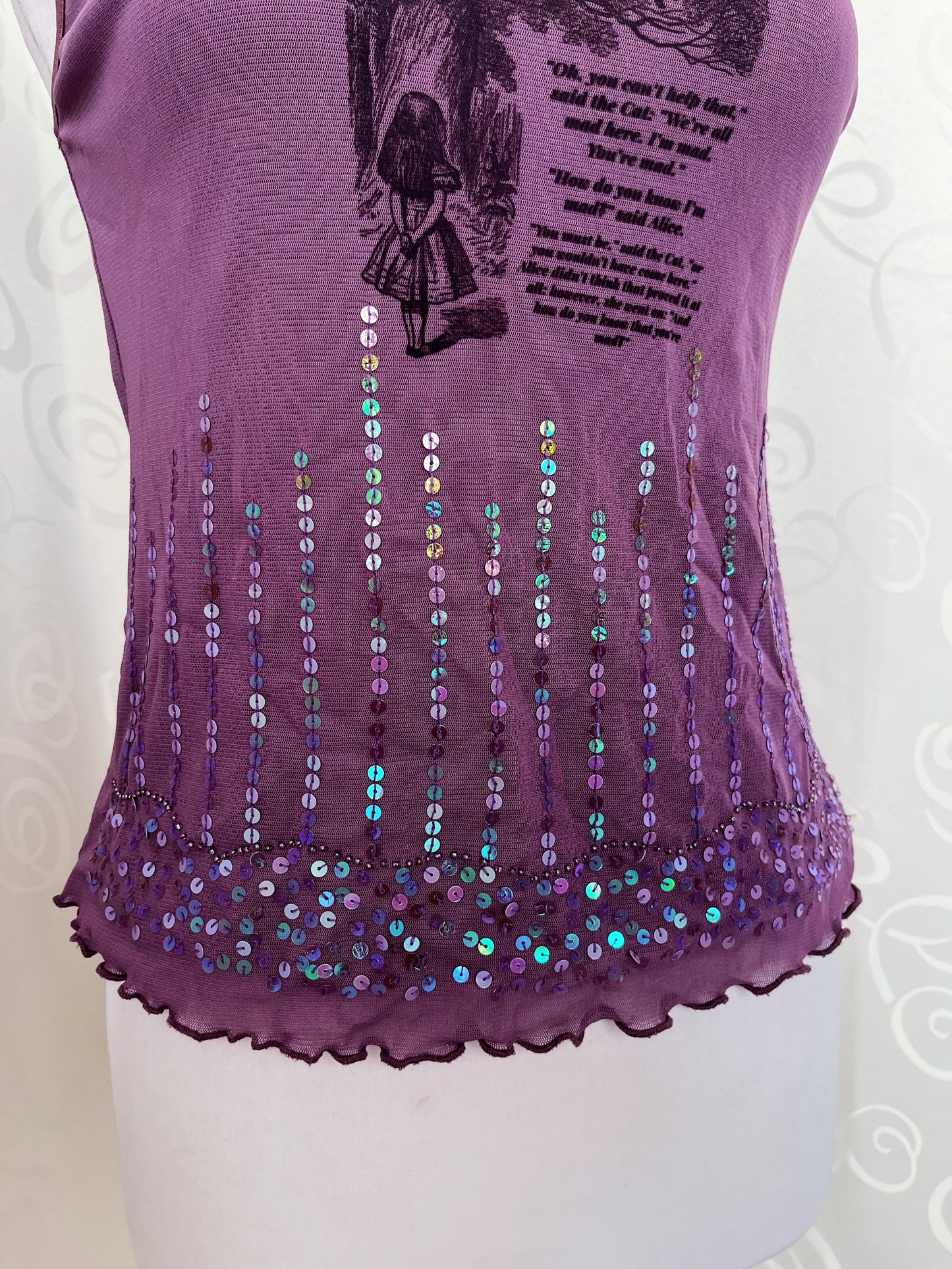 We're All Mad Here Reworked purple top with sequin details π°ππ