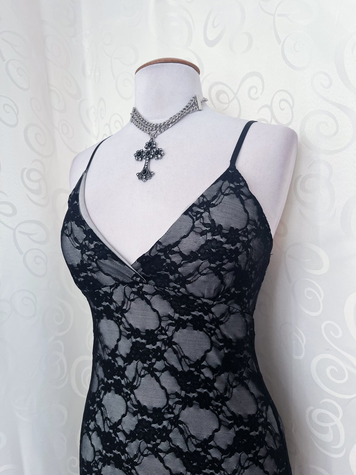 00’s deadstock dark fairy lace dress 🌀🦇