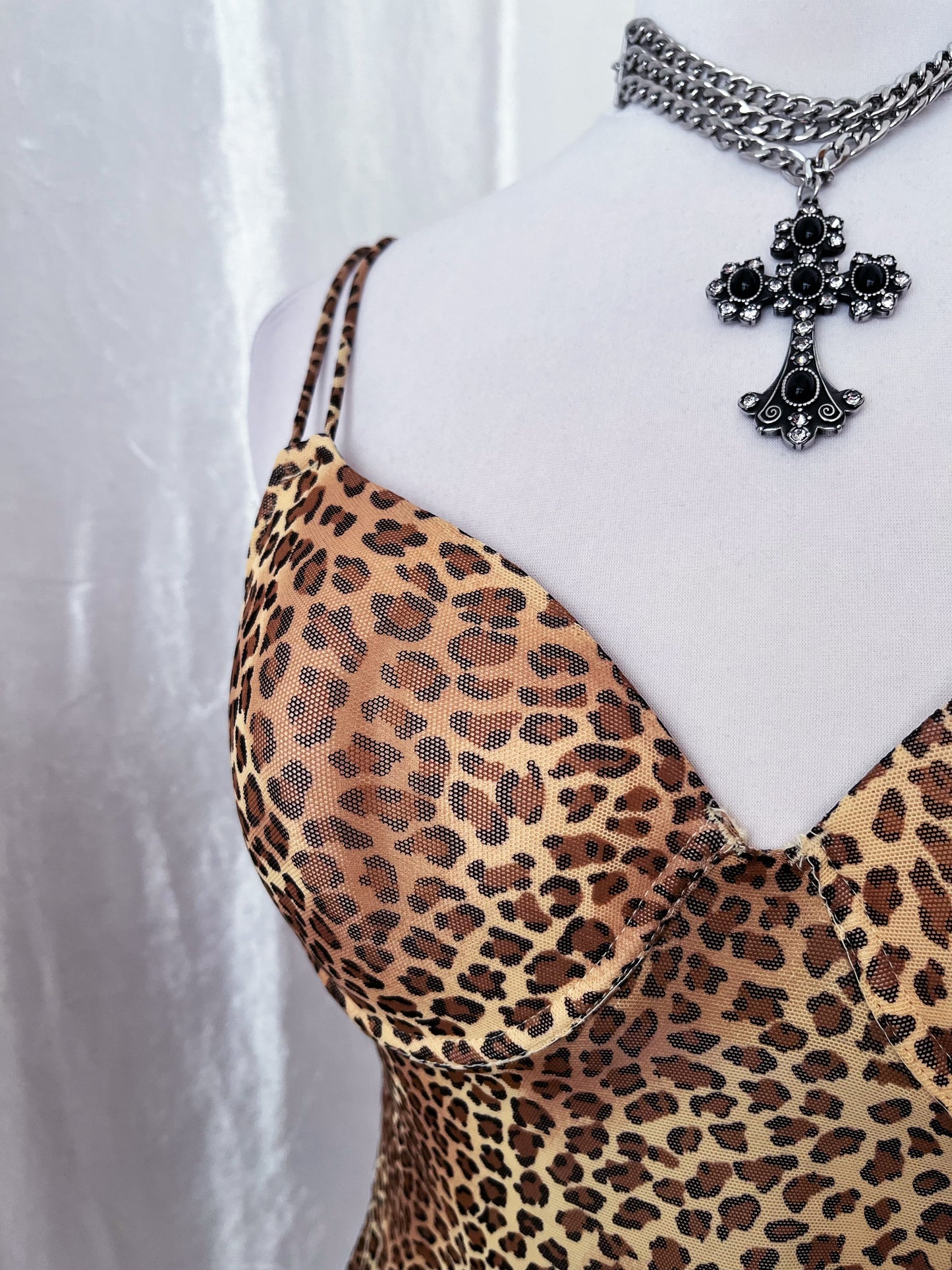 Punk style leopard print bustier top 🐆