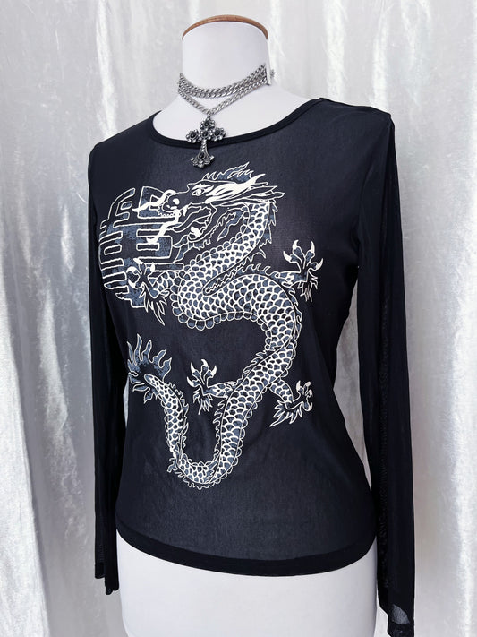 Iconic mesh asian dragon top π
