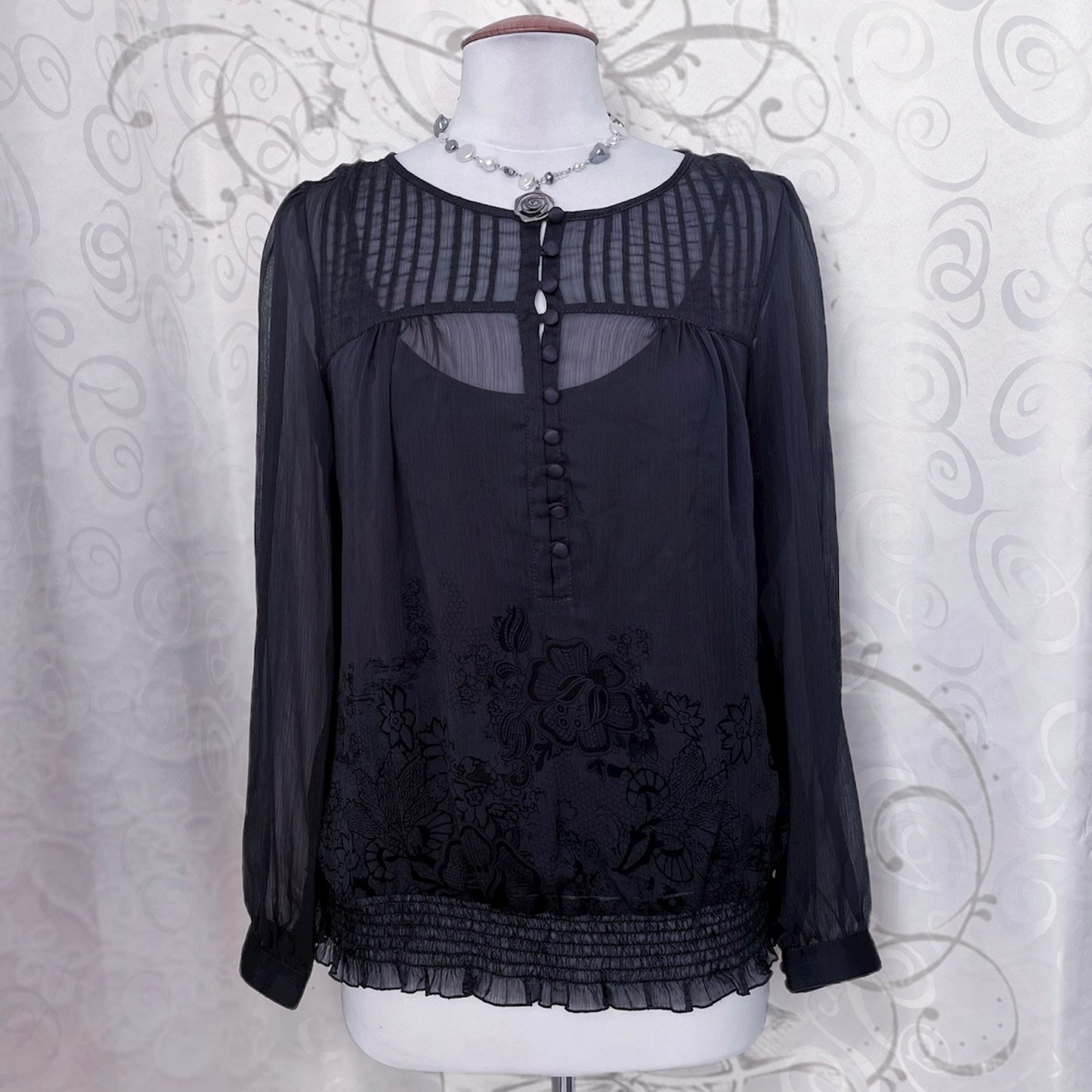 Dark coquette mesh shirt 🦇