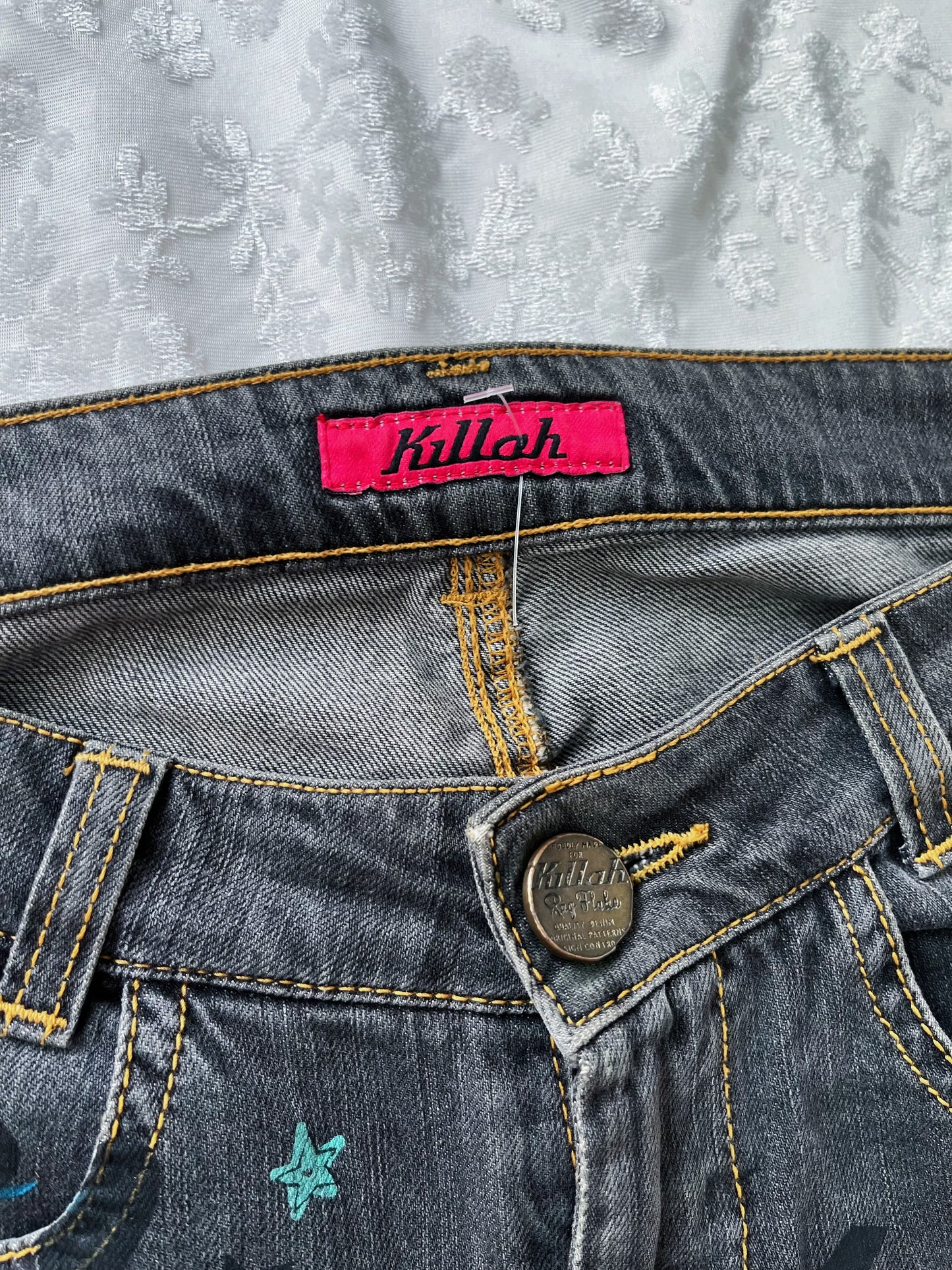 00’s Killah jeans with graffiti y2k details