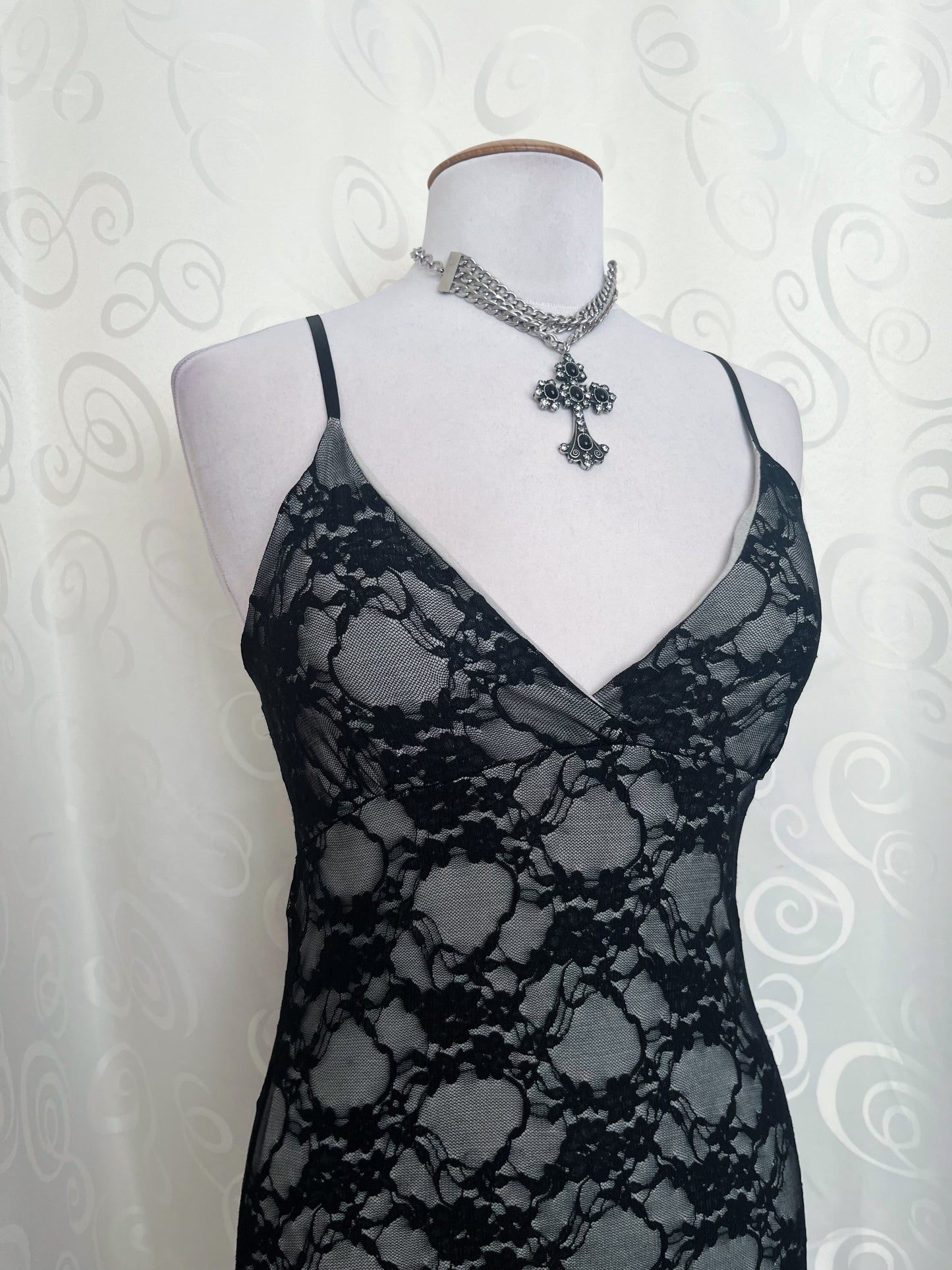 00’s deadstock dark fairy lace dress 🌀🦇