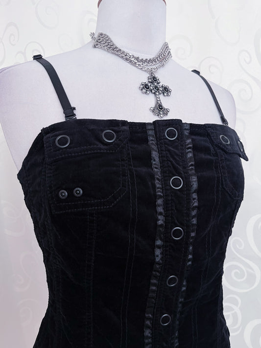 Horror protagonist gothic velvet vest top π¦πΈοΈ