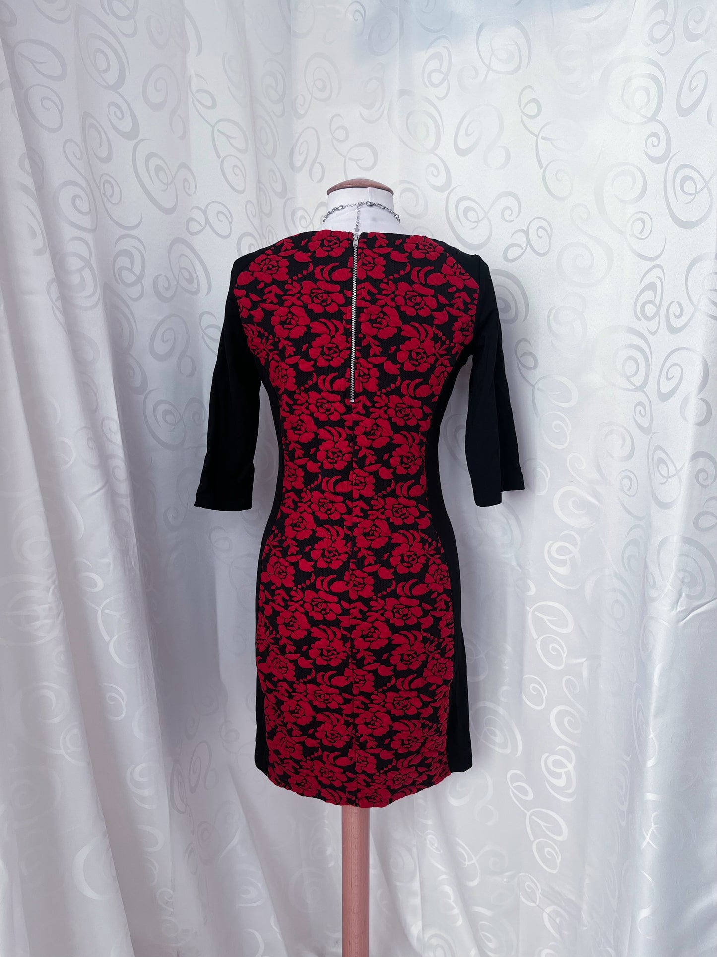 Vampire gothic fitting dress with embossed red roses 🌹🥀