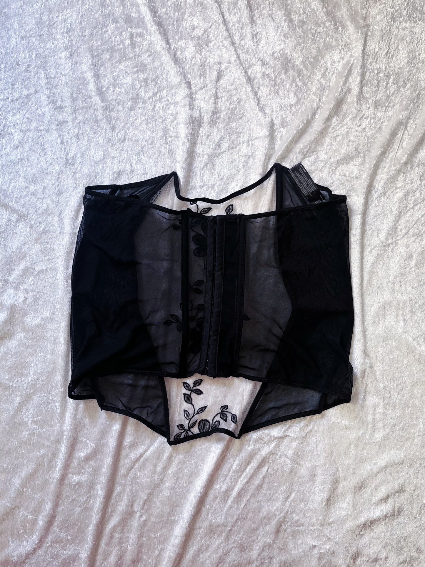 Dark whimsy see-through mesh & lace corset 🧚🏾