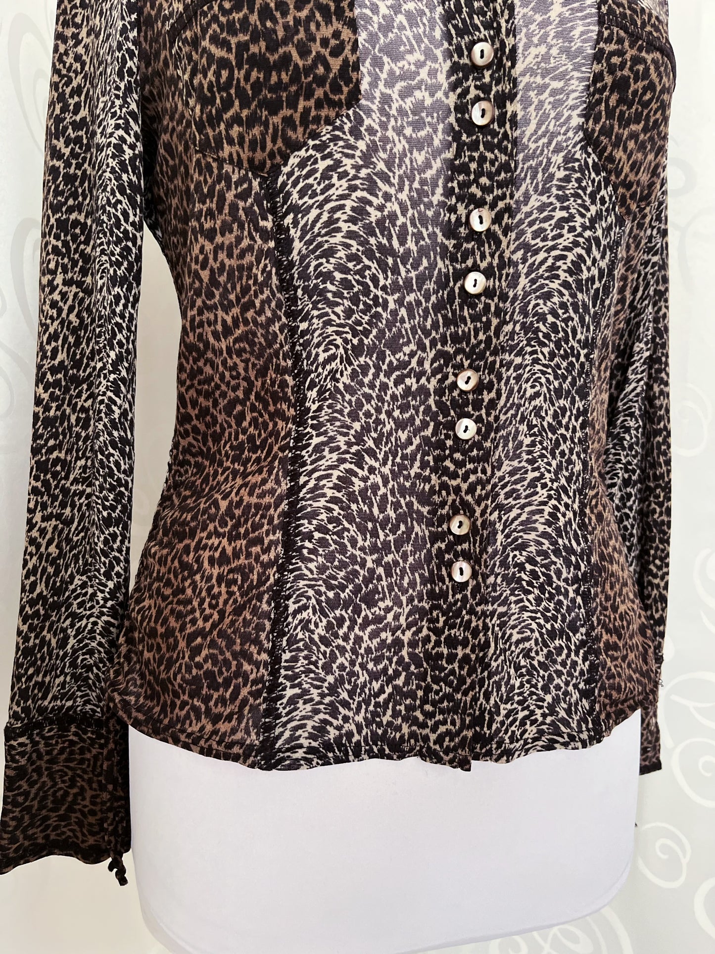 00’s Punk Bonita mesh leopard print shirt 🐆
