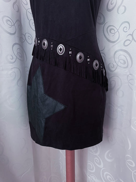 Alt cowboy, faux suede black dress π’βοΈ