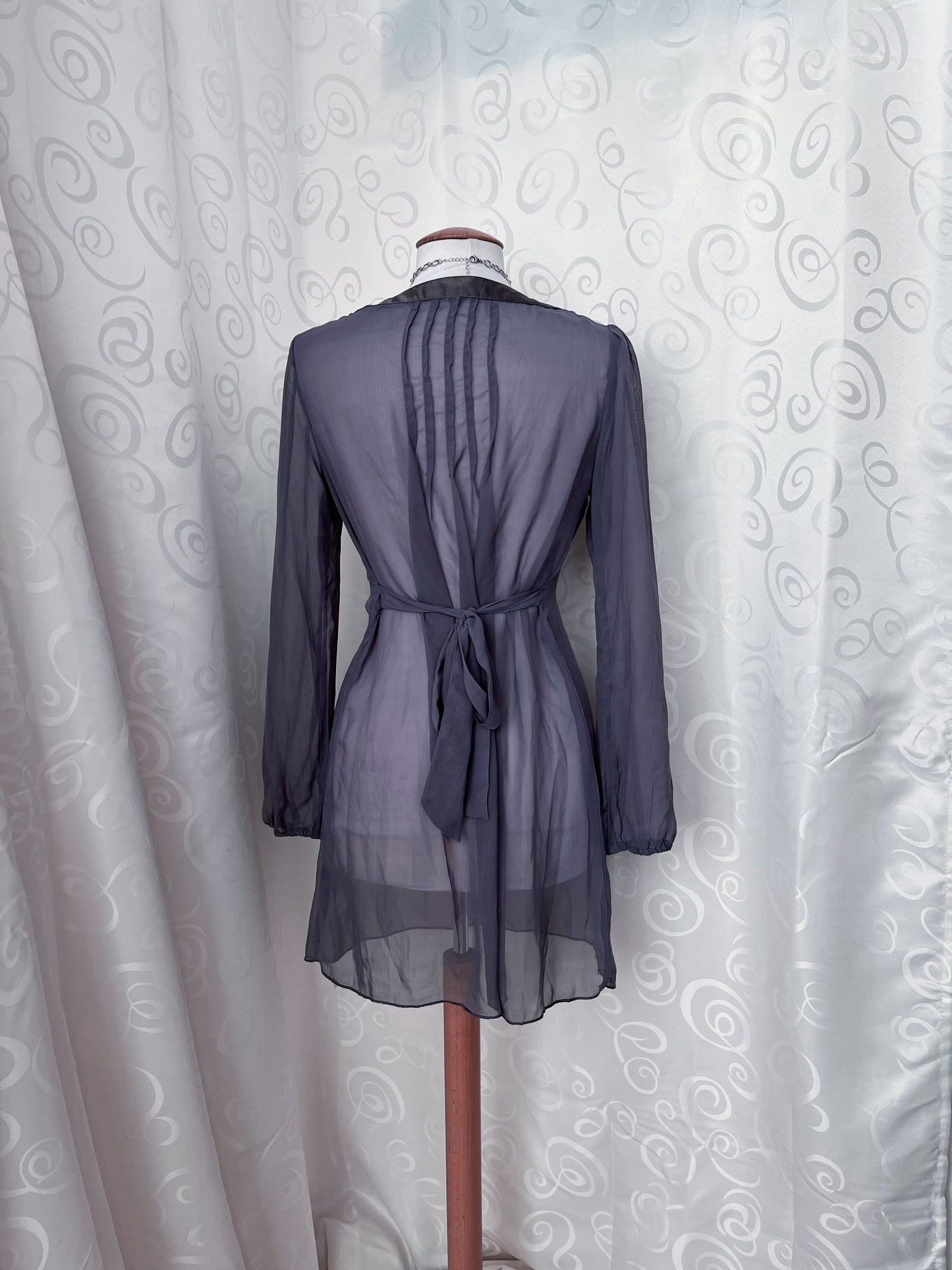 Gothic/Jirai kei style mesh grey shirt 🕷️🕸️