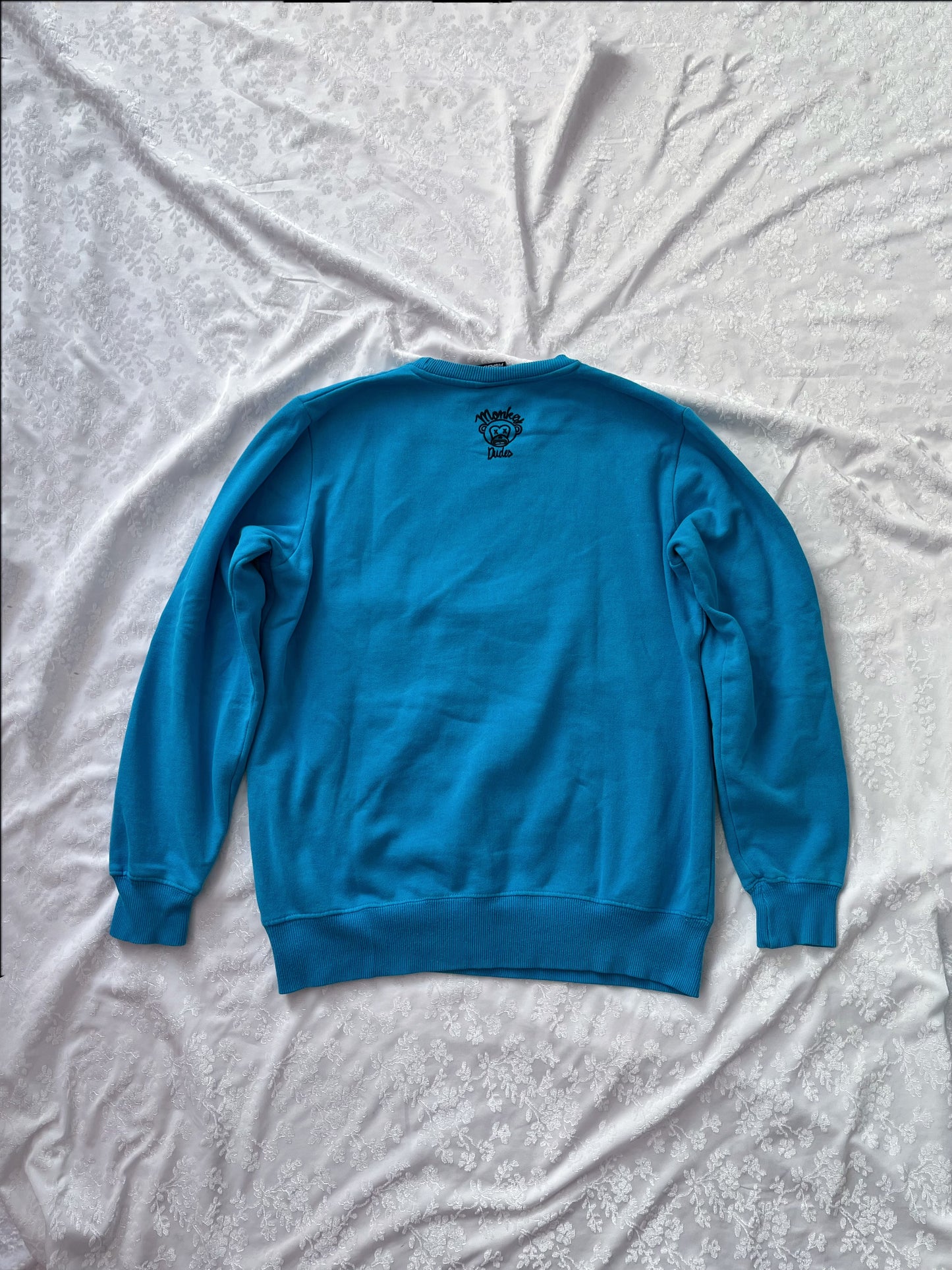 Fishbone light blue cute cartoon sweater
