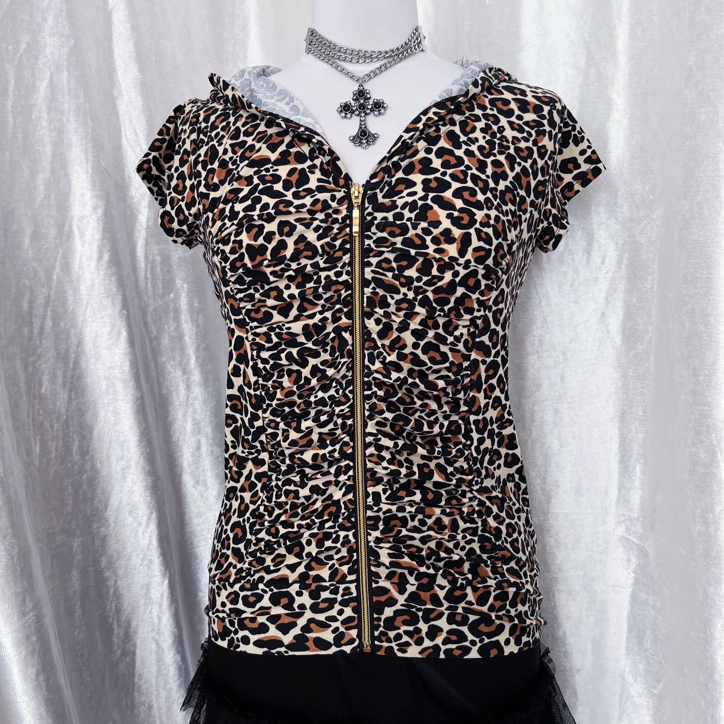 Punk short-sleeve zip-up jacket 🐆