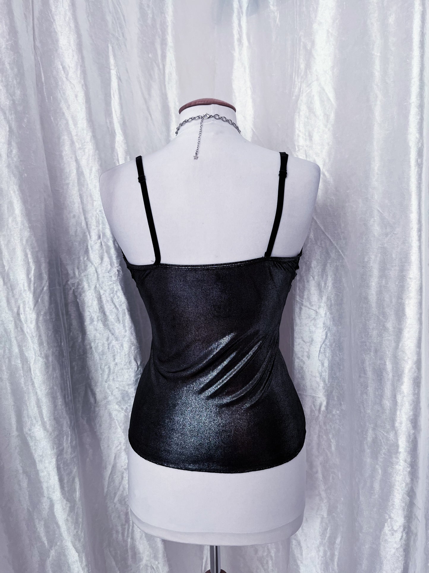 Dark coquette / Gothic silver top 🕸️🩶