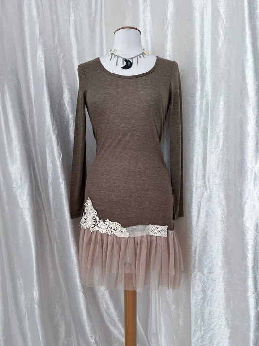 00βs fairy coquette light brown dress π§Έ