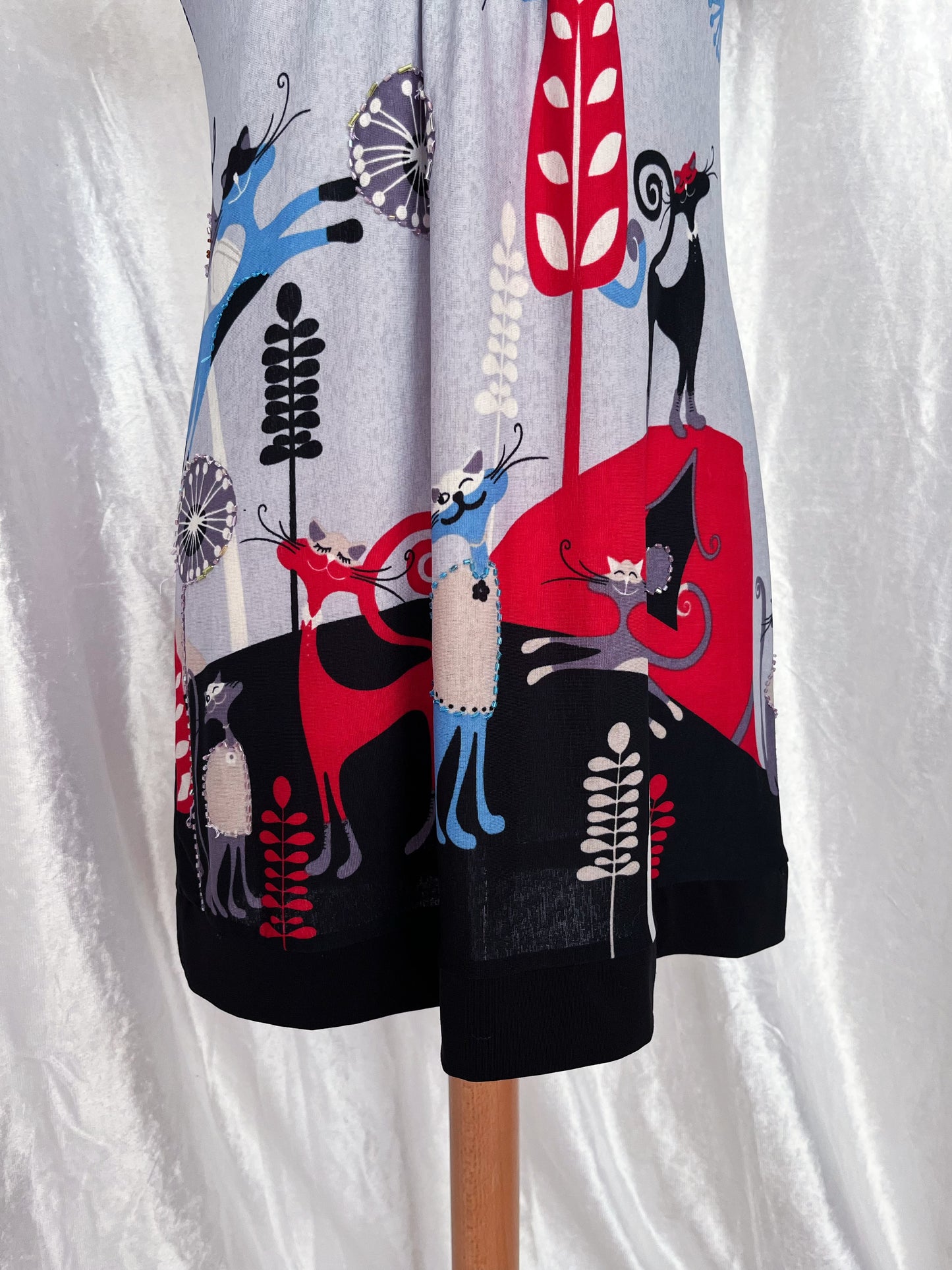 00βs Twee style dress with cat print & beads πβ¨πββ¬π