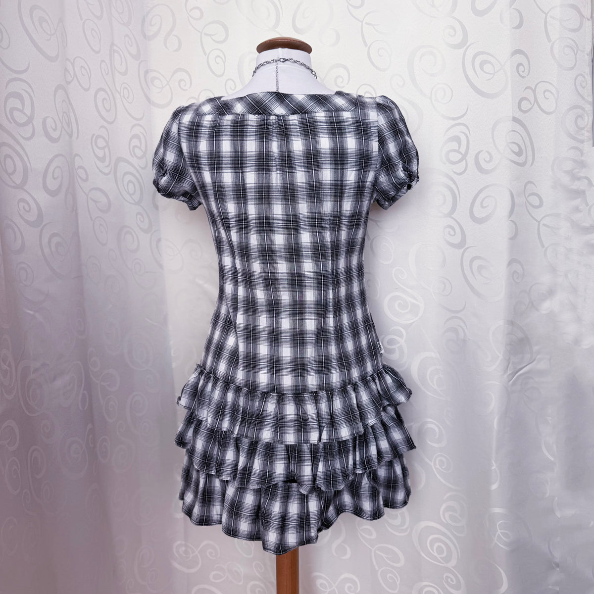 Horror Protagonist/Dark Coquette plaid mini dress 🎞️🗝️