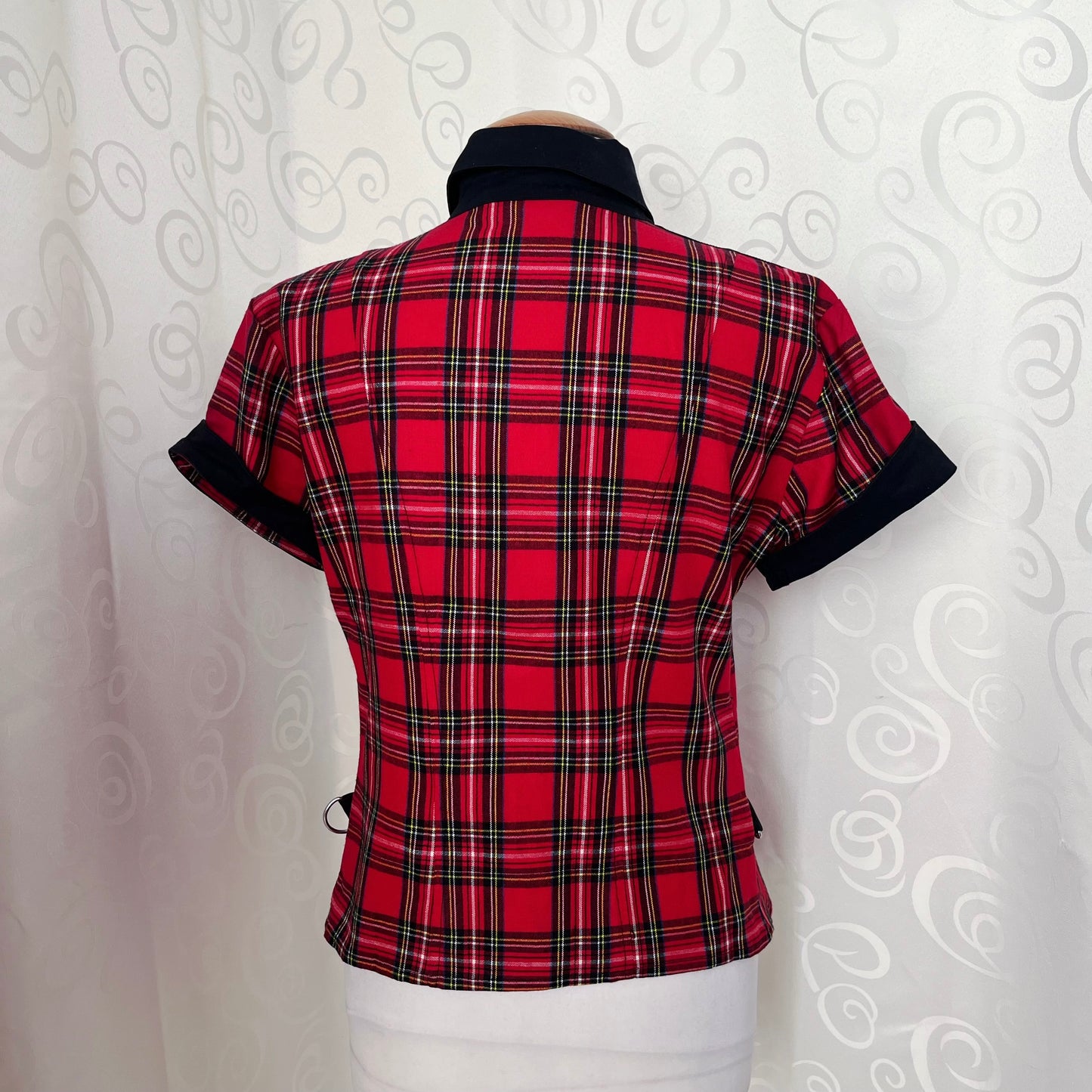 00’s Punk checked cotton shirt with zipper & hoops details 🎸