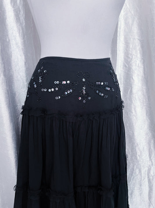 Whimsygoth fairy black cotton skirt 🦇💜
