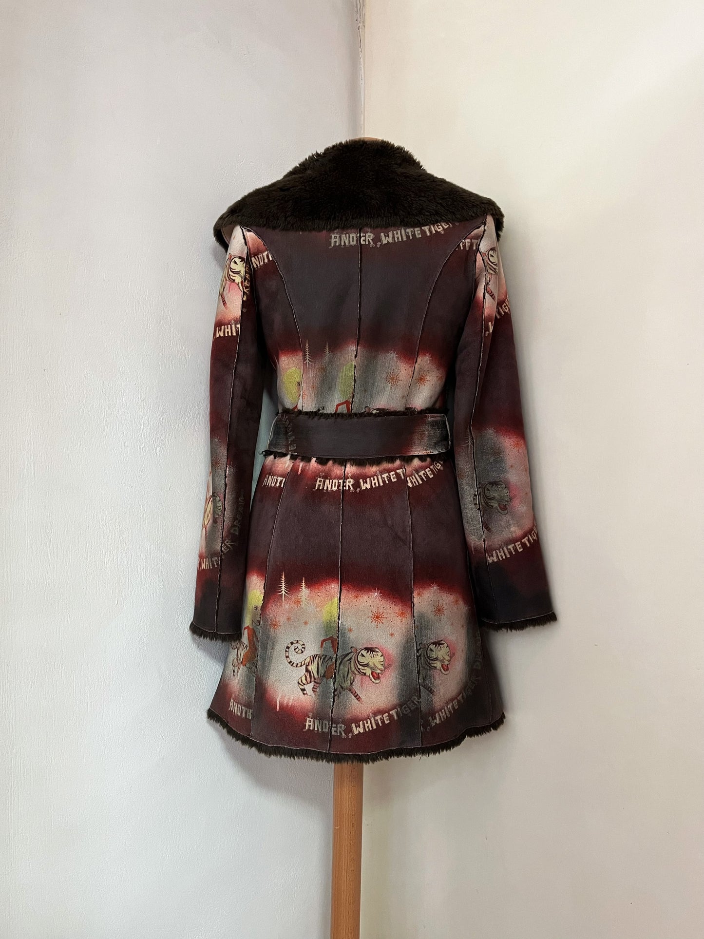CUSTO BARCELONA faux fur coat with circus design