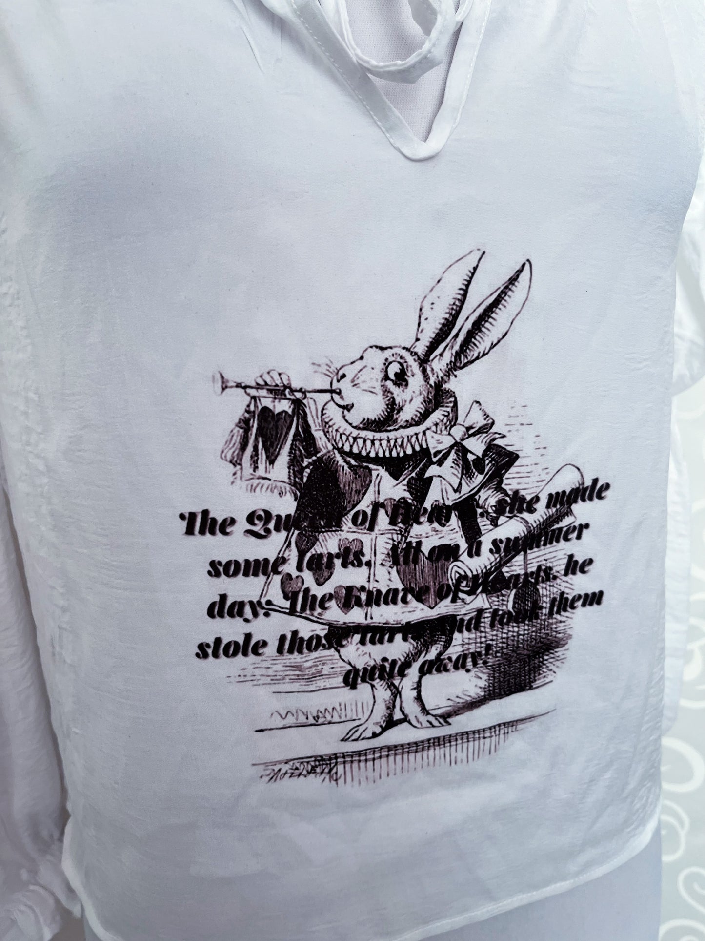 White Rabbit Reworked off shoulder shirt 🐇🕳
