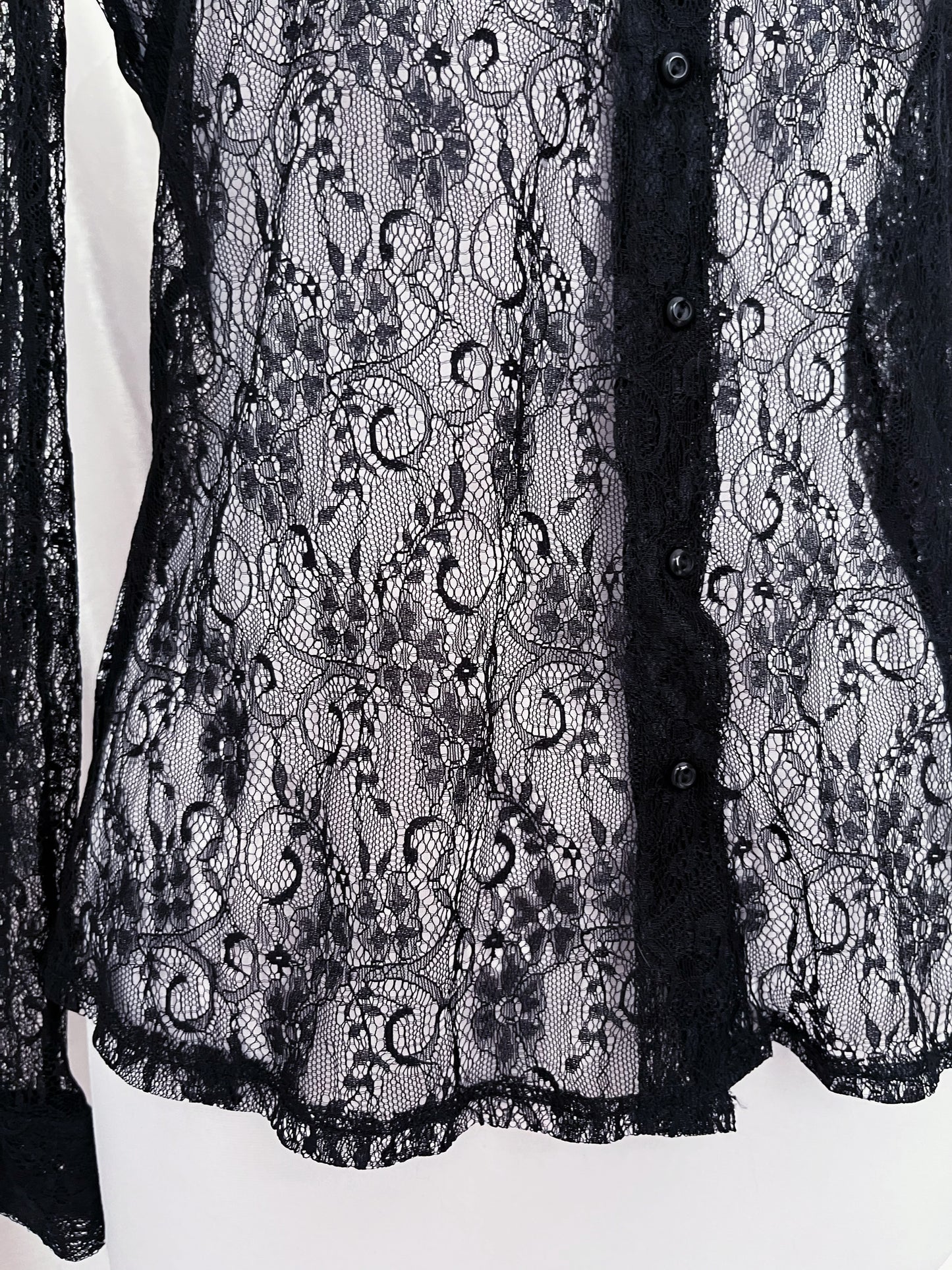 Gothic spiral lace shirt 🌀🦇