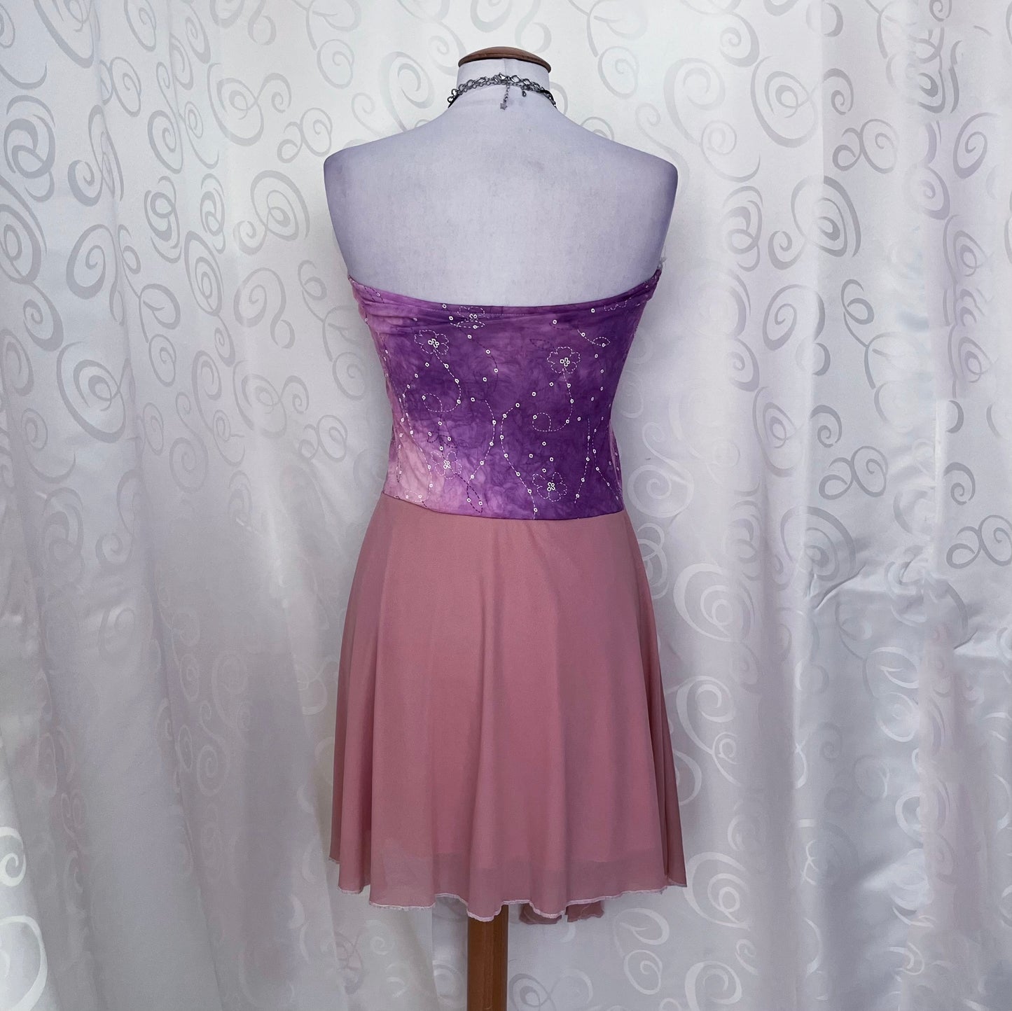 00’s deadstock fairy pink & purple embroidered skirt/dress 🌀🌸