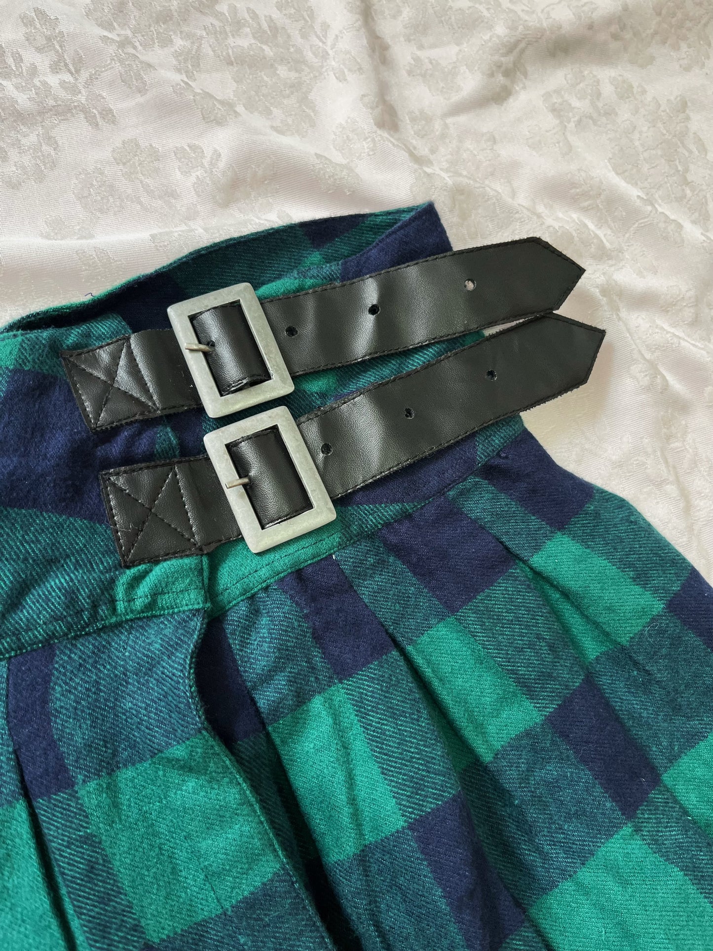 Checked tartan wrap around skirt