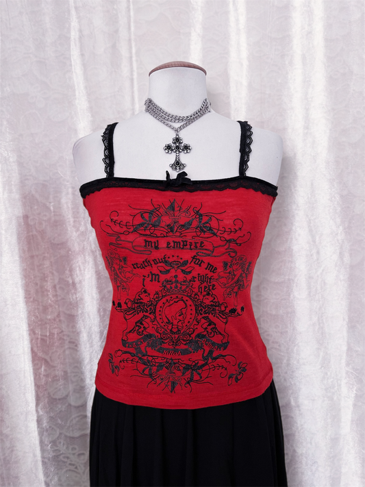 Rare Killah tank top with embrodiered & velvet details ♥️♦️