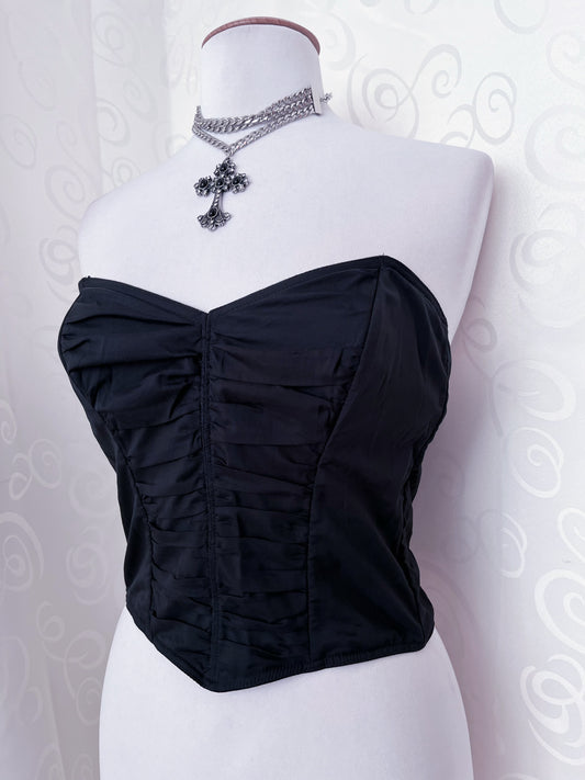 00βs gothic black corset top π¦