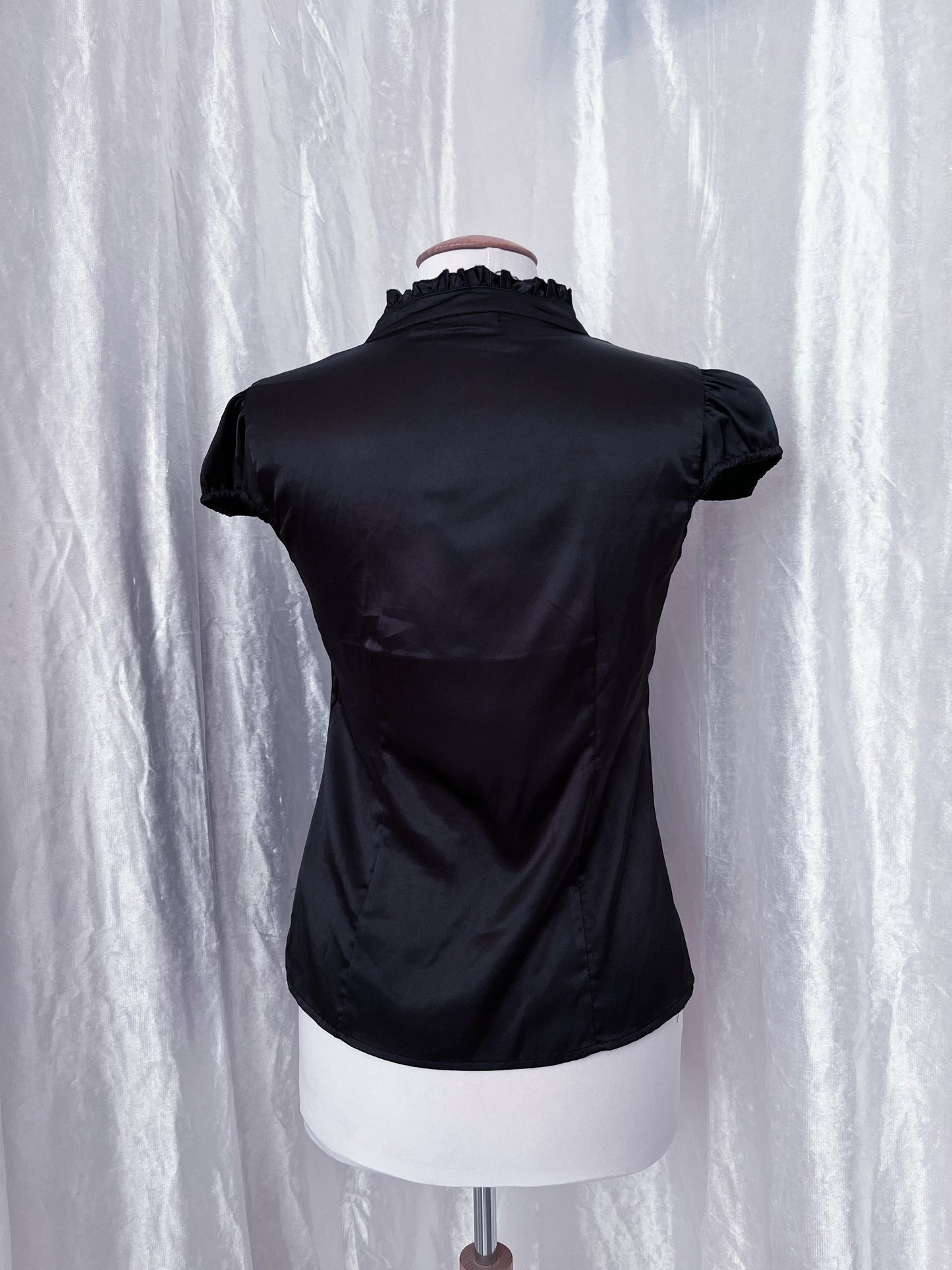Gothic coquette black ruffle shirt π
