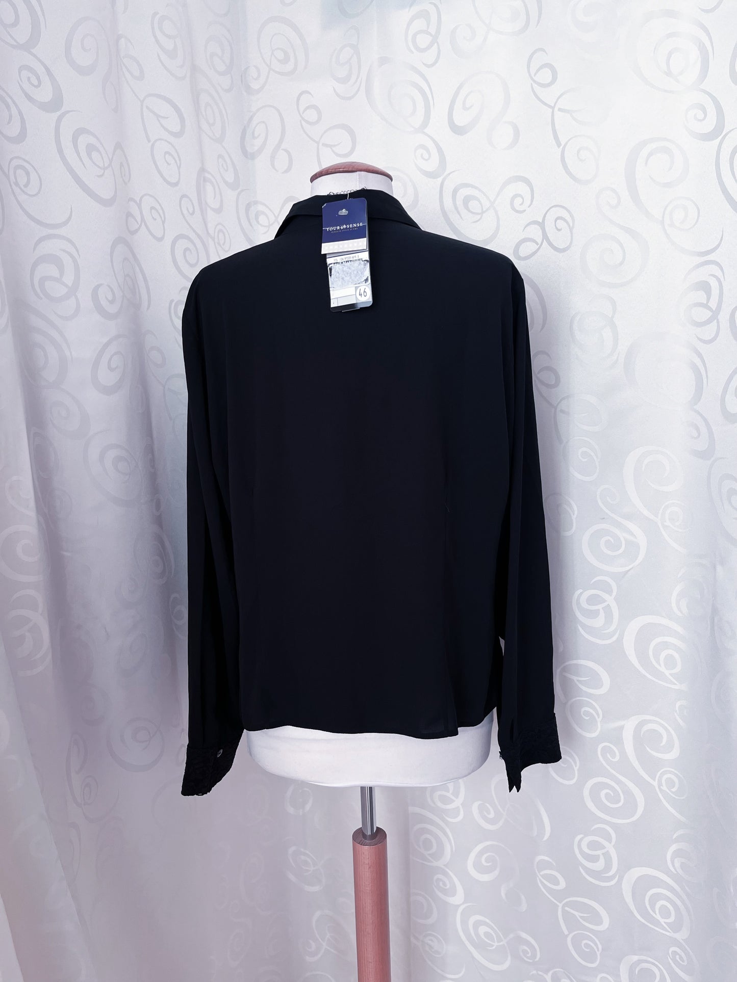 Vintage Your Sixth Sense Gothic victorian style ruffle black shirt 🕸️🕷️