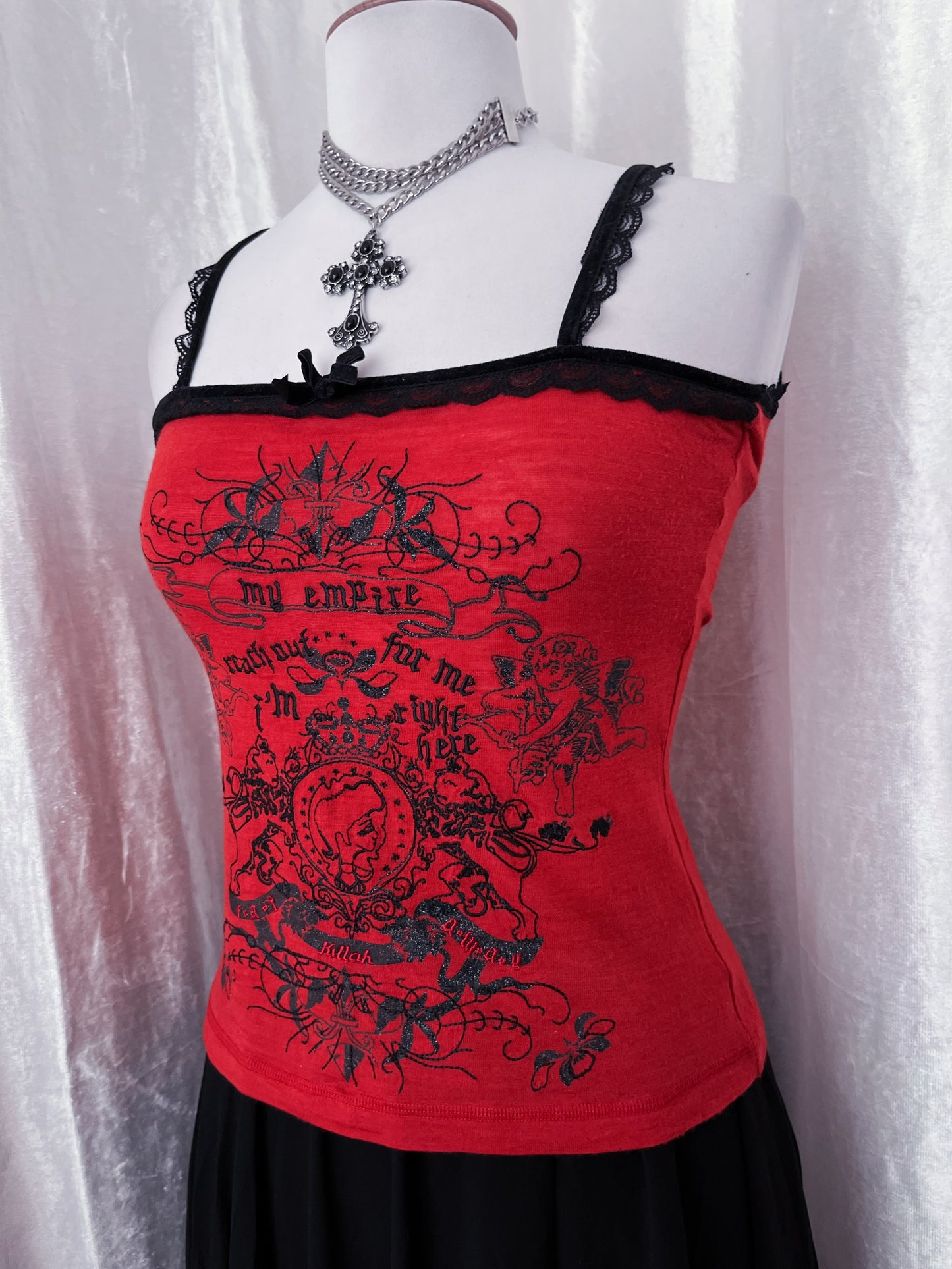 Rare Killah tank top with embrodiered & velvet details ♥️♦️