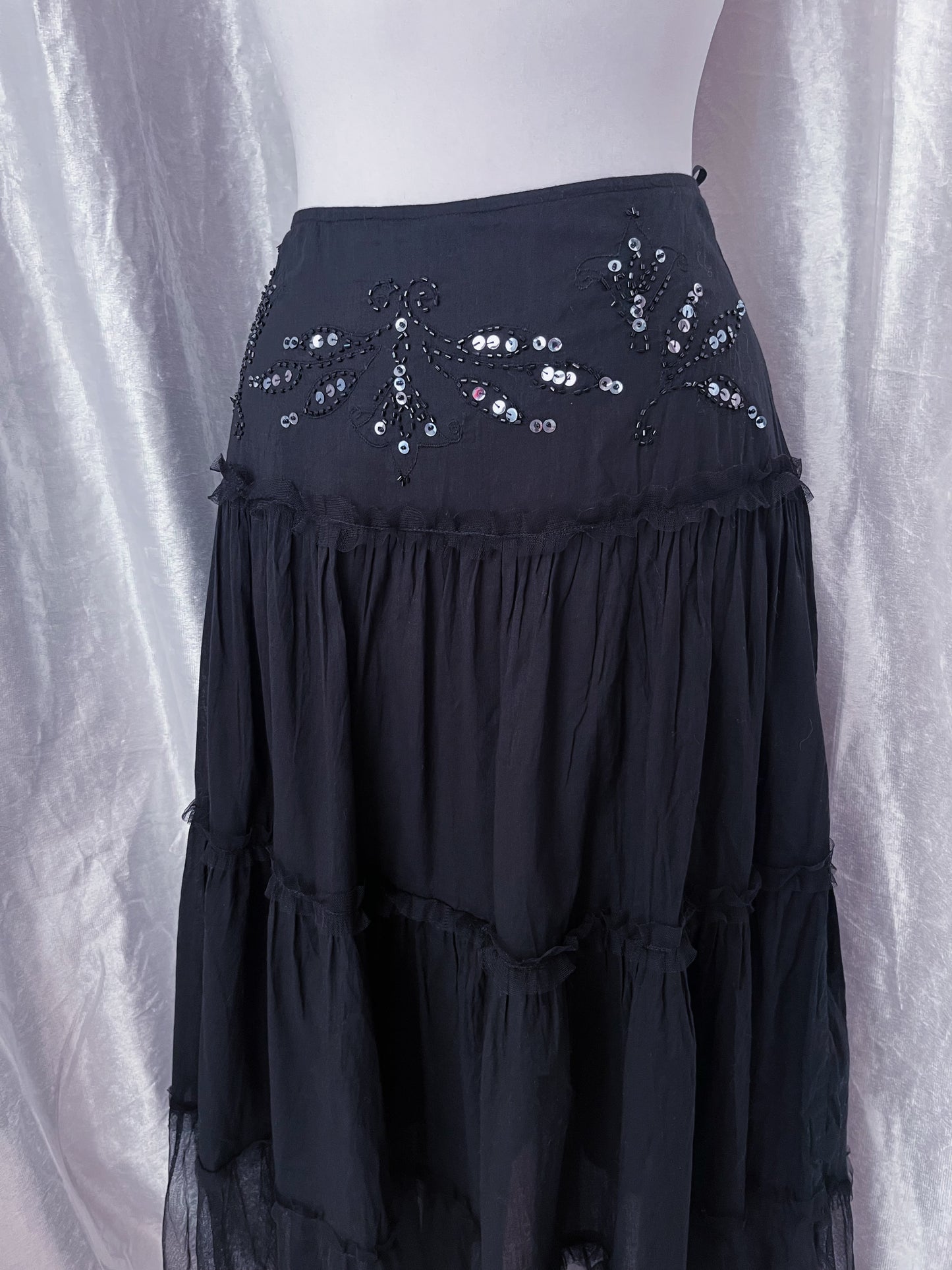 Whimsygoth fairy black cotton skirt 🦇💜