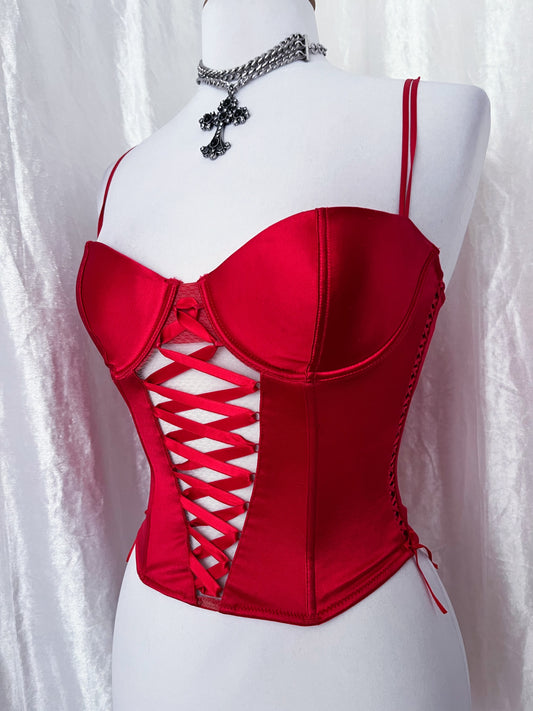 Old hot H&M corset with lace-up detail β€οΈβπ₯