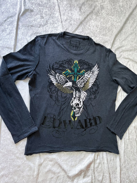 00’s Men’s cotton Alternative cross & skull longsleeve top 💀