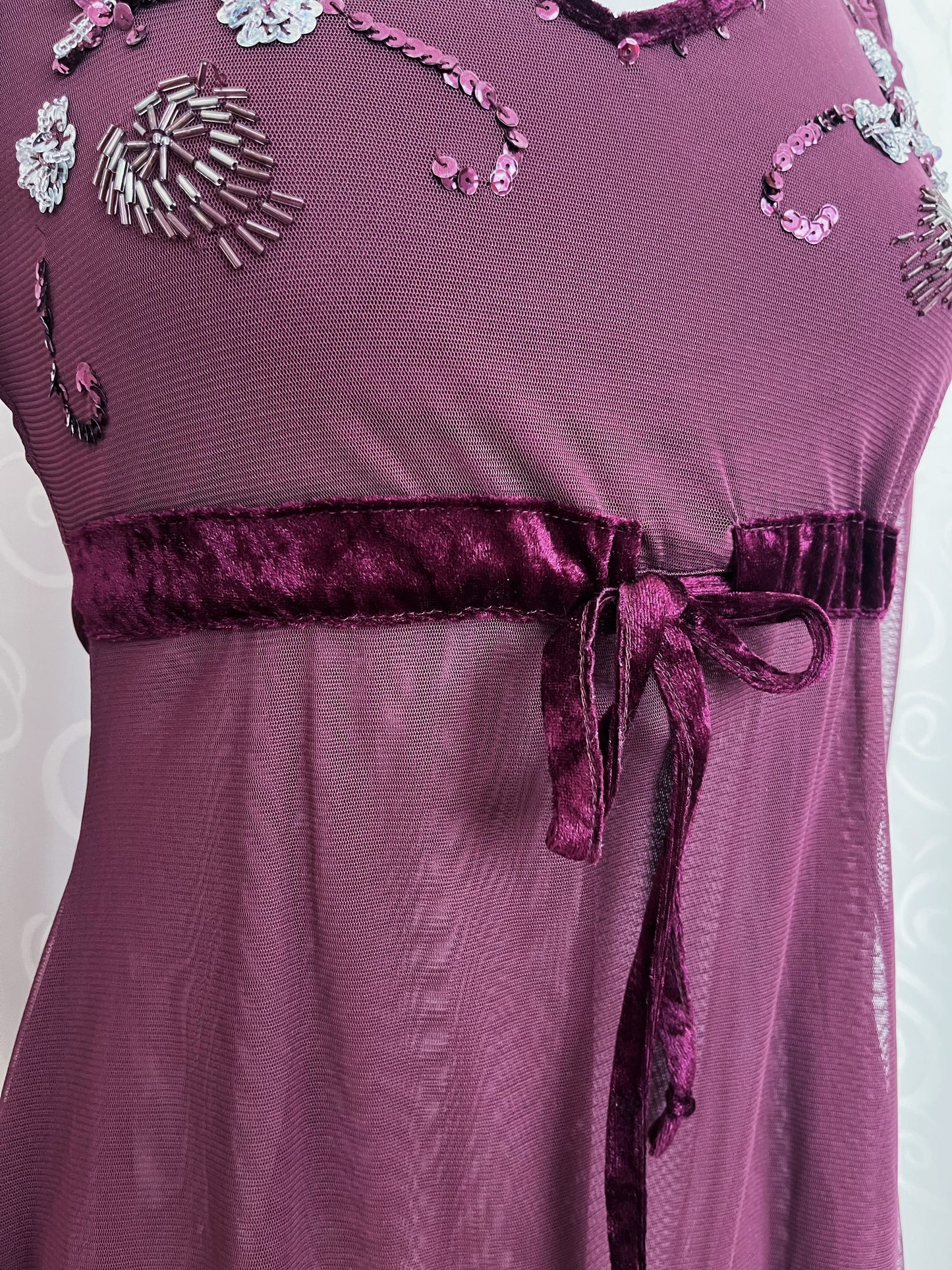 Melrose, whimsy fairy plum mesh top with sequin details ππ