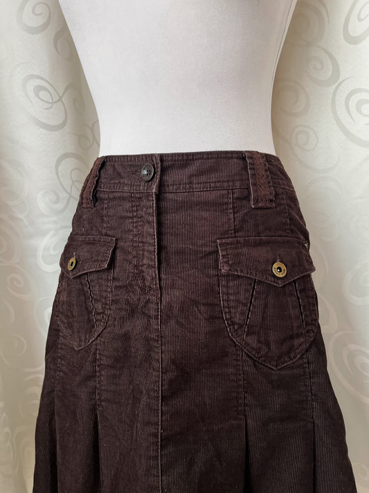 00βs Espirit whimsy corduroy brown skirt π