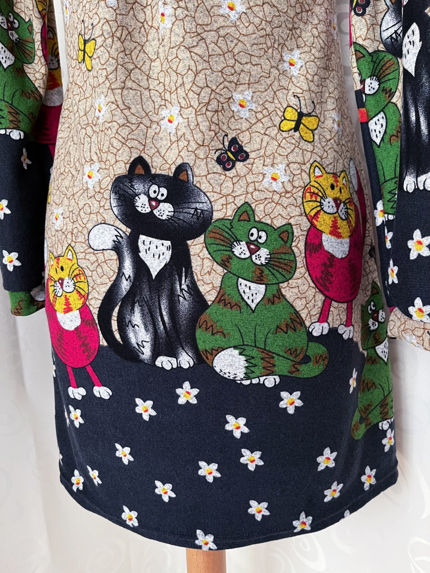 00's Whimsy Twee dress with kittens design🐈😽
