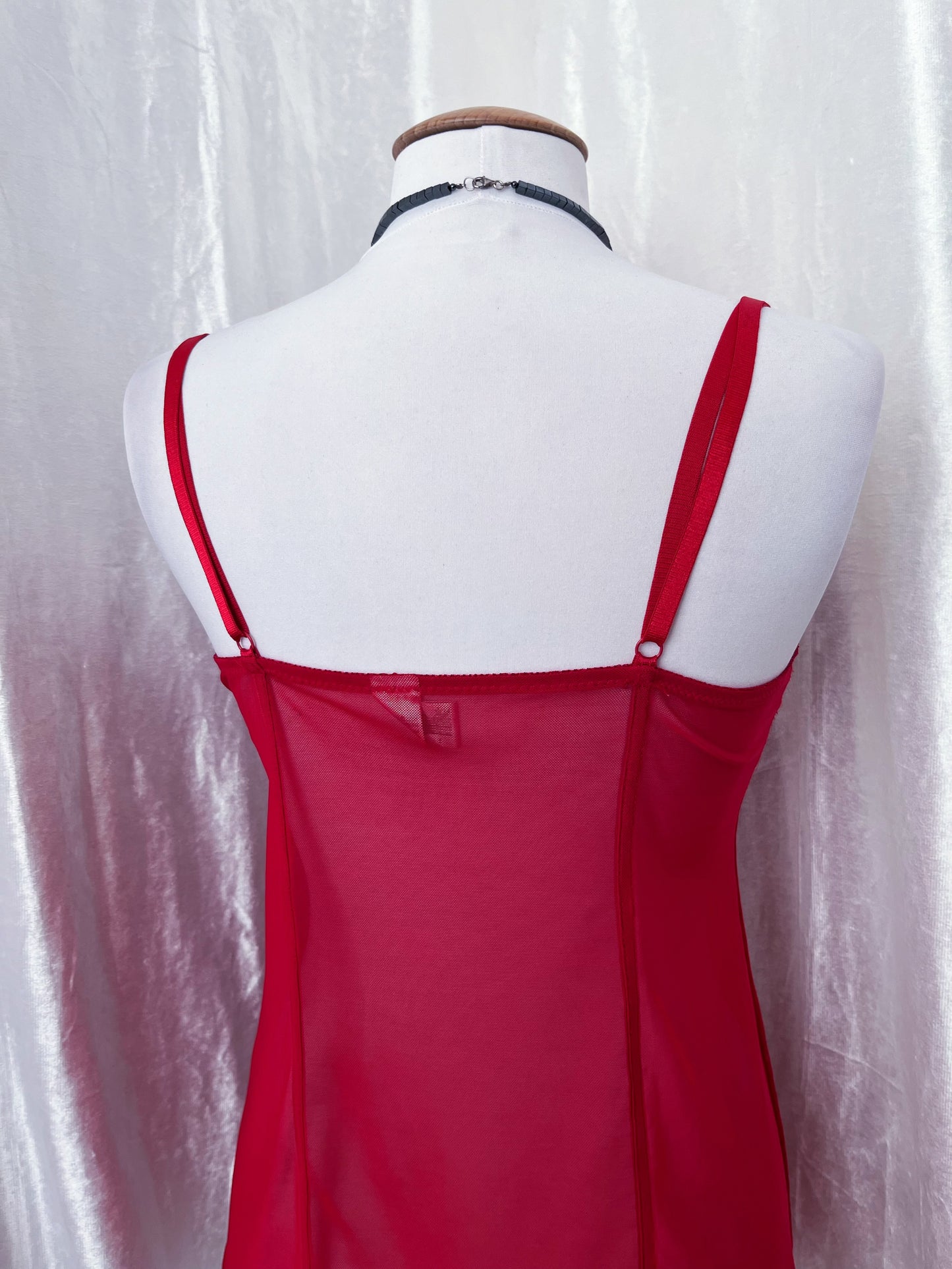 ♱Pretty red mesh & lace babydoll♱