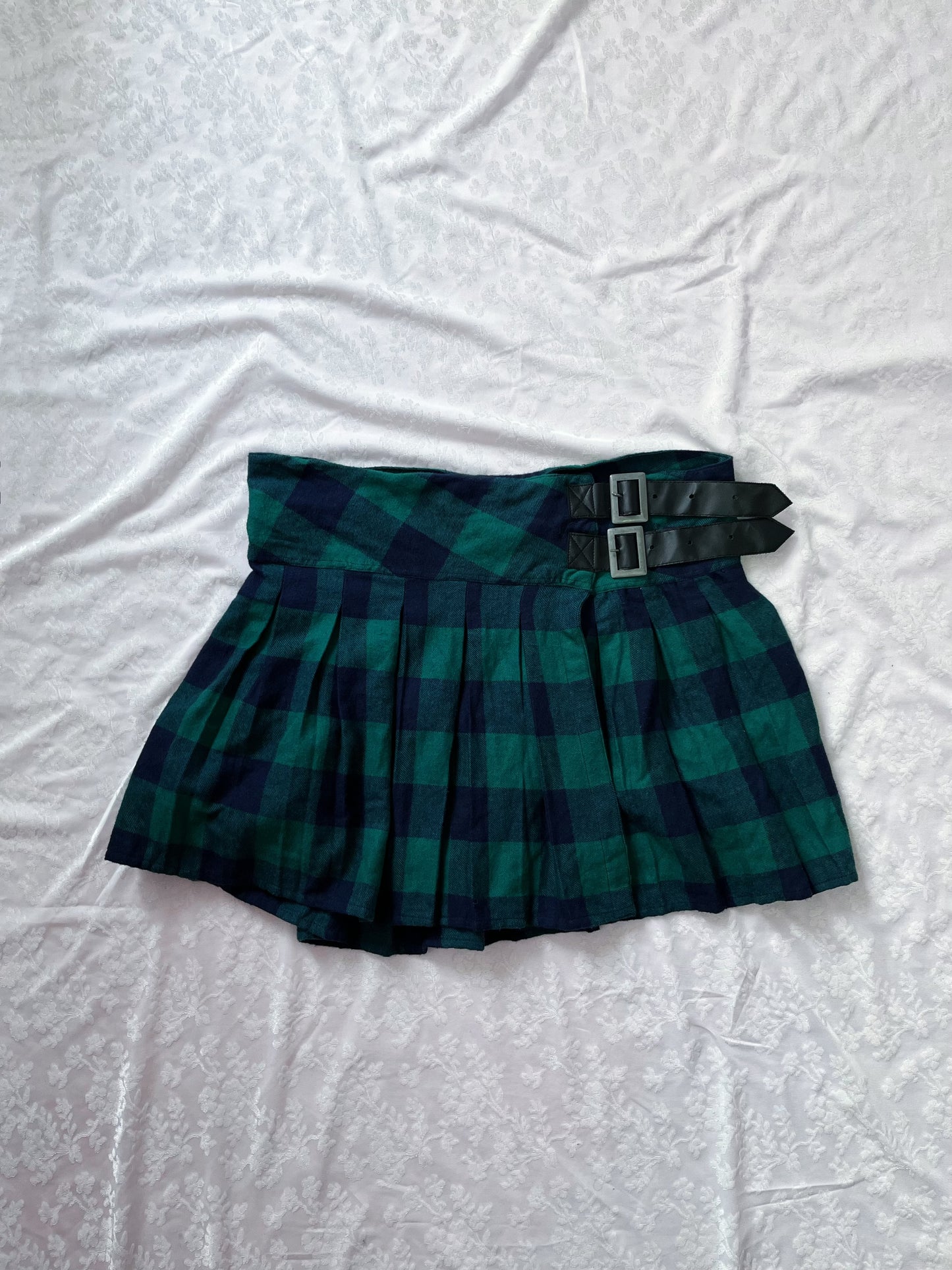 Checked tartan wrap around skirt