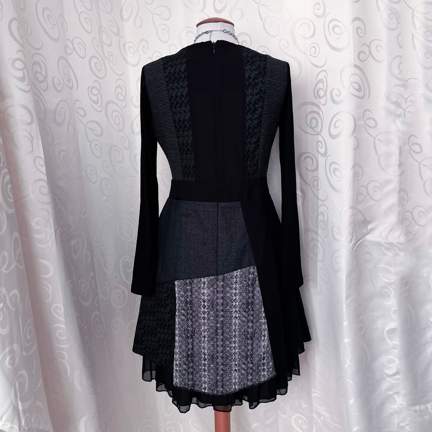 00’s Gothic lace-up patchwork dress 🦇