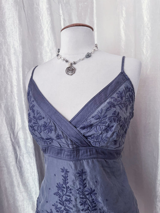 00’s Monsoon fairy lilac top with silk & cotton trim 🧚🏻