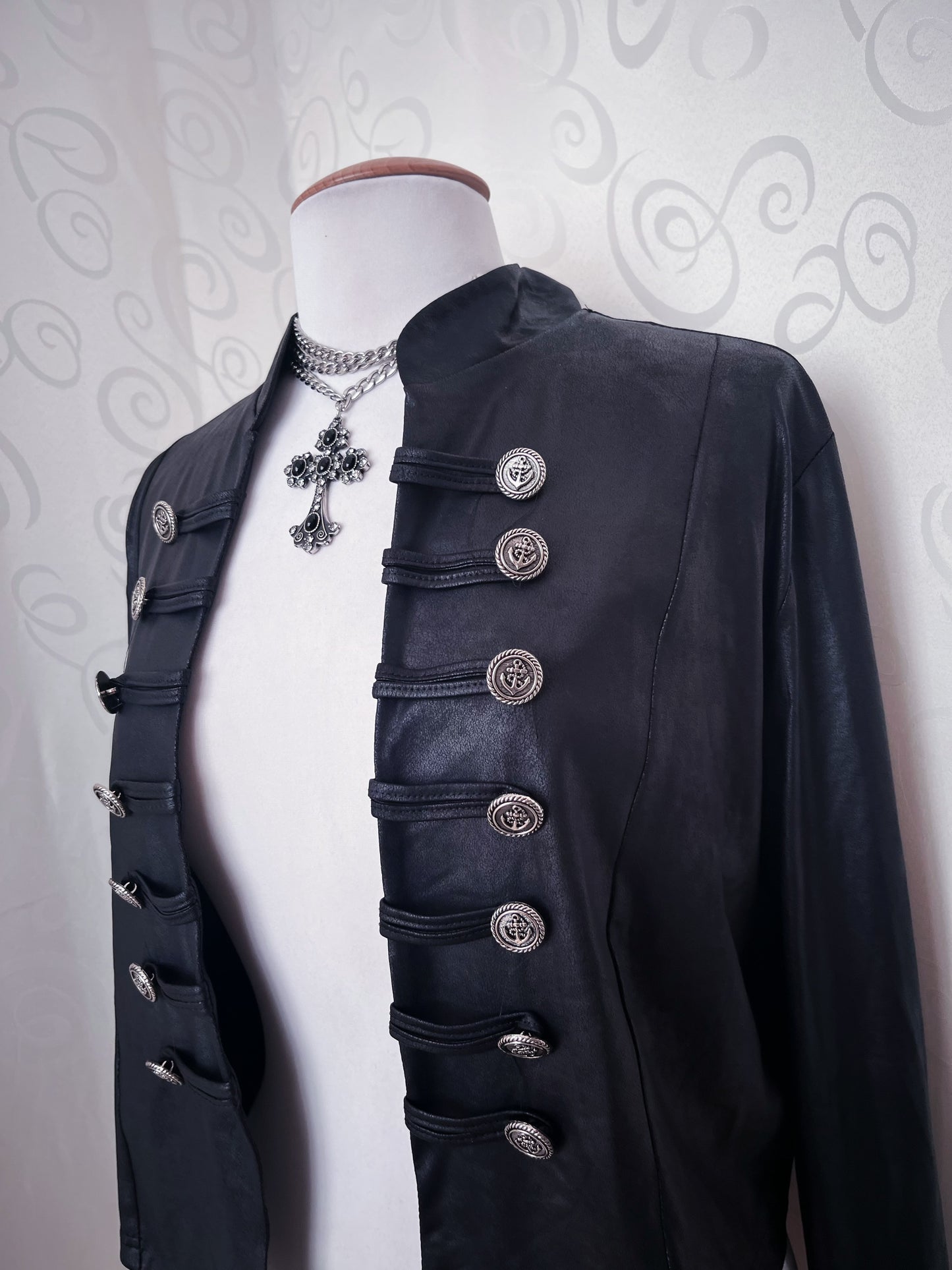 Gothic light military black blazer 🦇