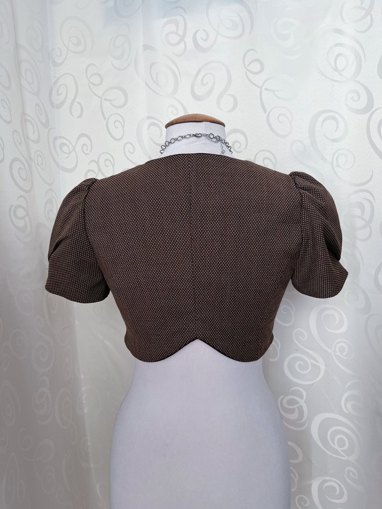Miss Selfridge dark academia coquette vest top with puffy sleeves ππ