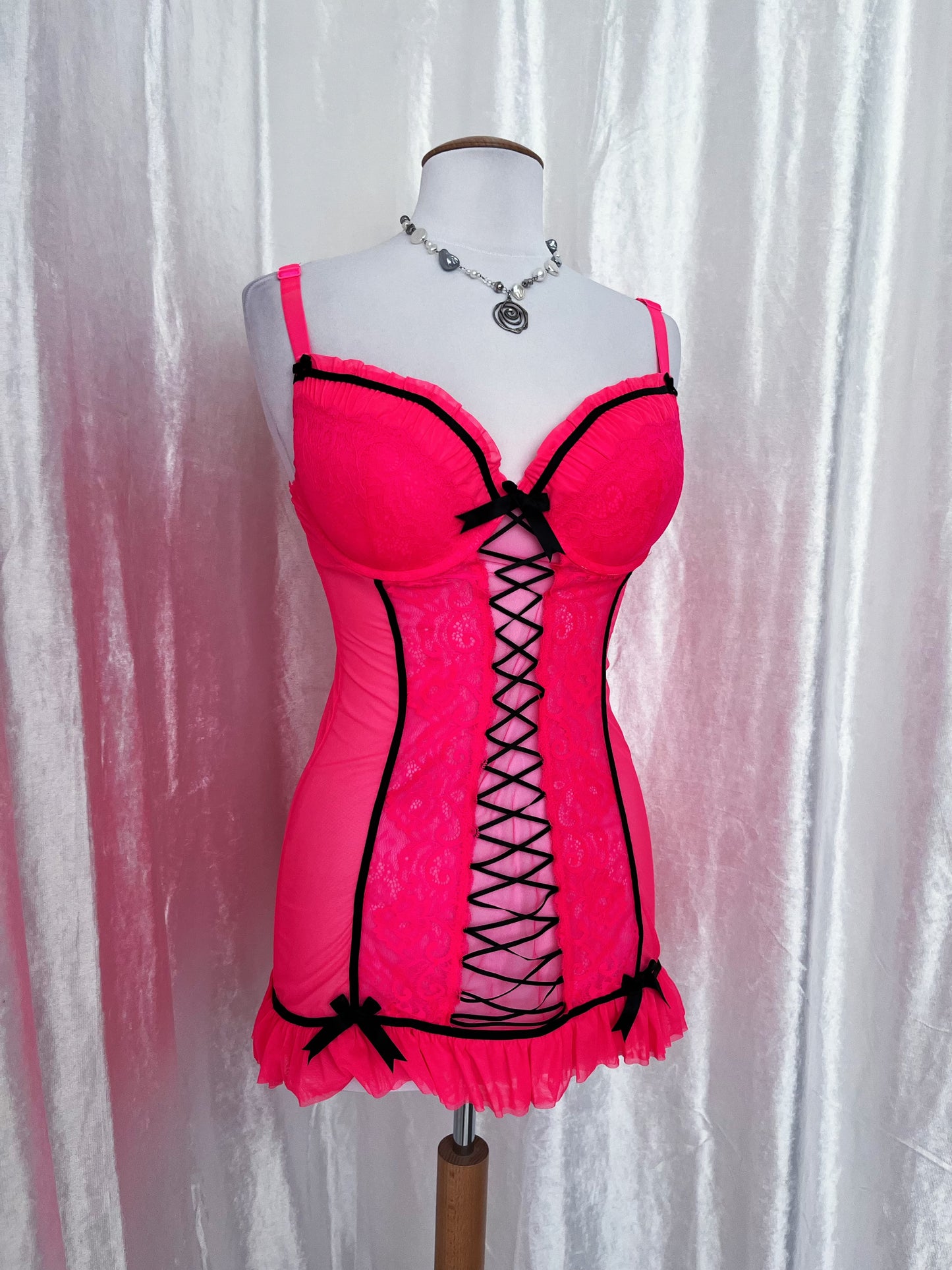 Hot, fairy pink mesh babydoll 💞🗝️