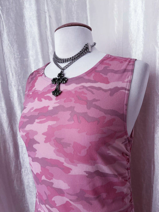 Iconic pink army mesh top π«π