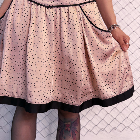 00โs coquette polka rose skirt with pockets ๐