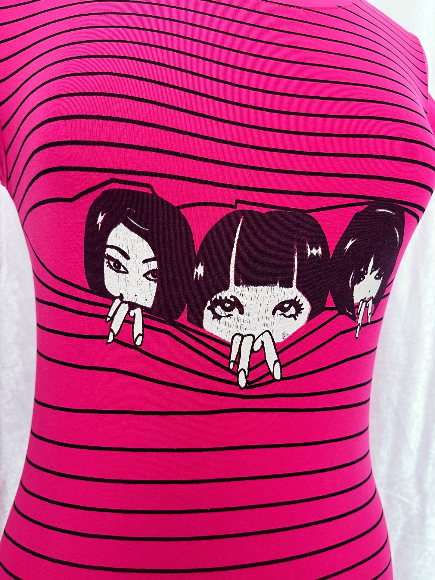 Emo/Scene Japanese girls tunic striped cotton tee 🎀